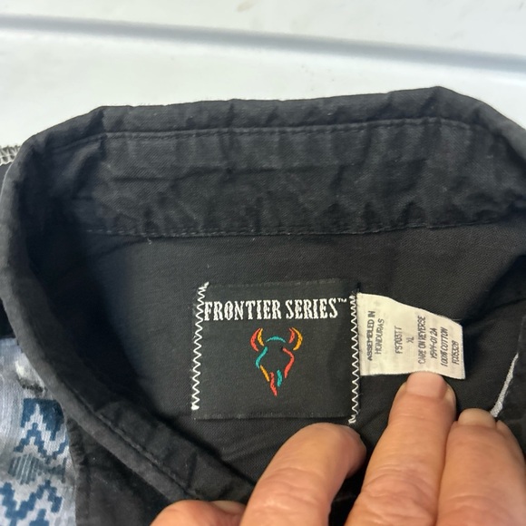 Vtg 80s Frontier Series Southwestern Shirt Men XL Aztec Button Up Rodeo - Picture 4 of 4